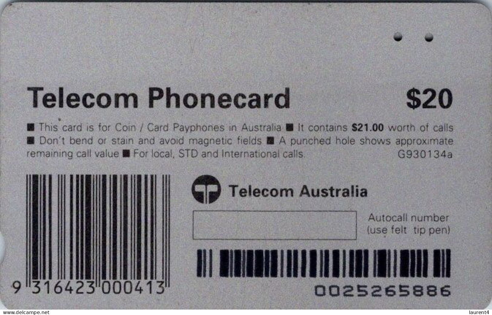19-4-2024 - Phonecard - Australia  - (duplicate Phonecard) Fish - Australia