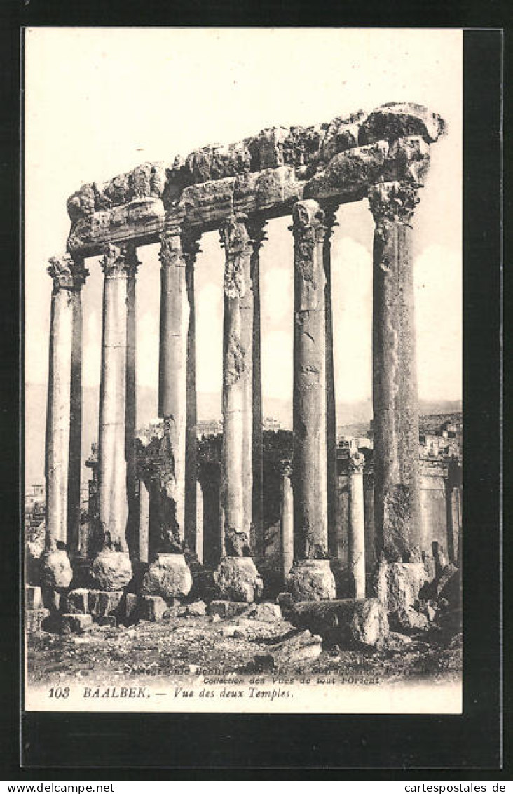 AK Baalbek, Vue Des Deux Temples  - Liban