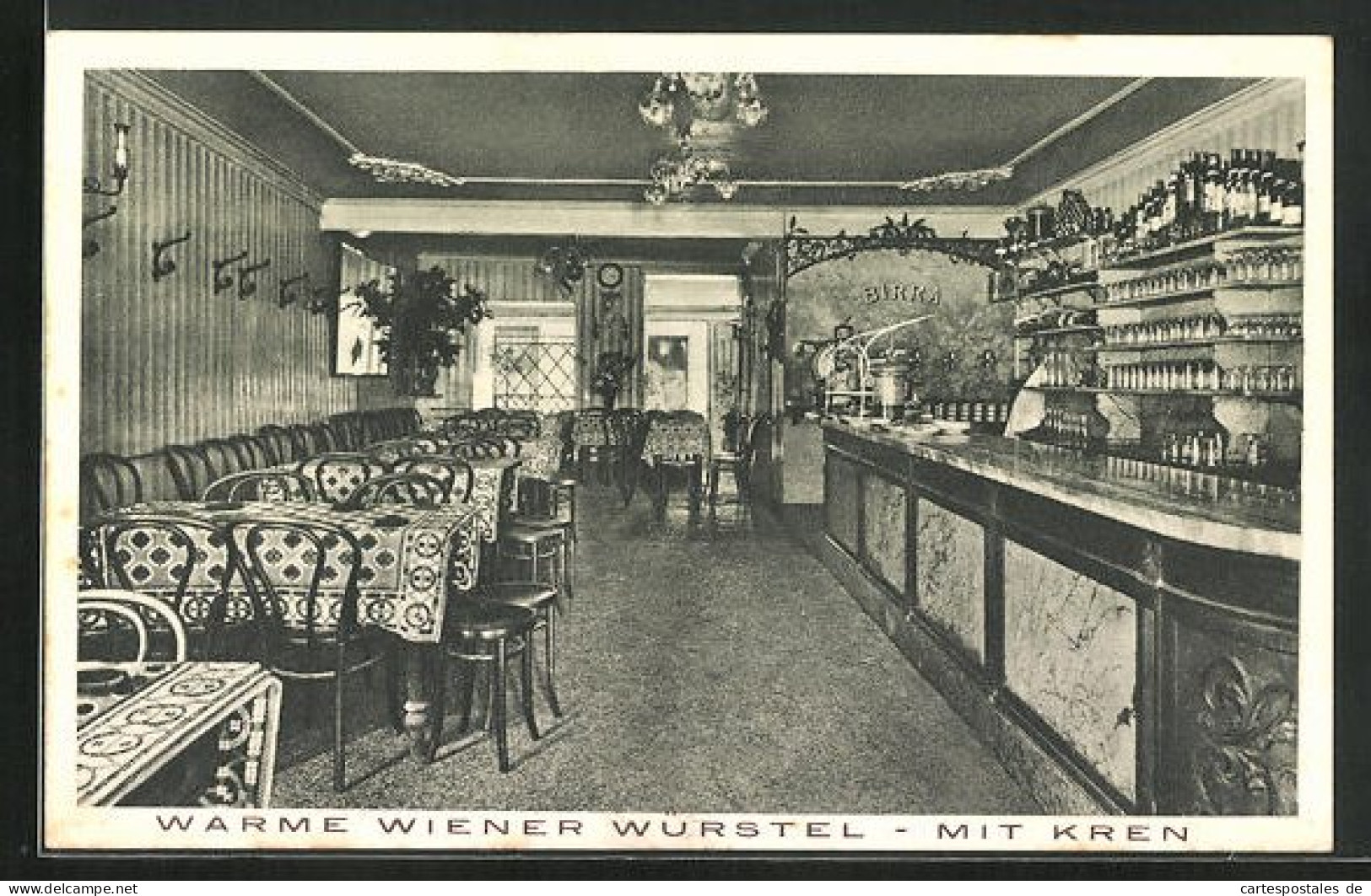 Cartolina Venedig, Berühmte Bierhalle Ai Leoncini, Calle Larga 371, Warme Wiener Würstel Mit Kren  - Venezia (Venedig)