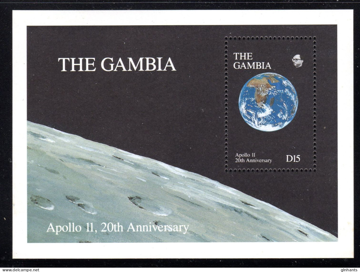 GAMBIA - 1990 MOON LANDING ANNIVERSARY MS (1 OF 2) FINE MNH ** SG PART MS998 - Gambia (1965-...)