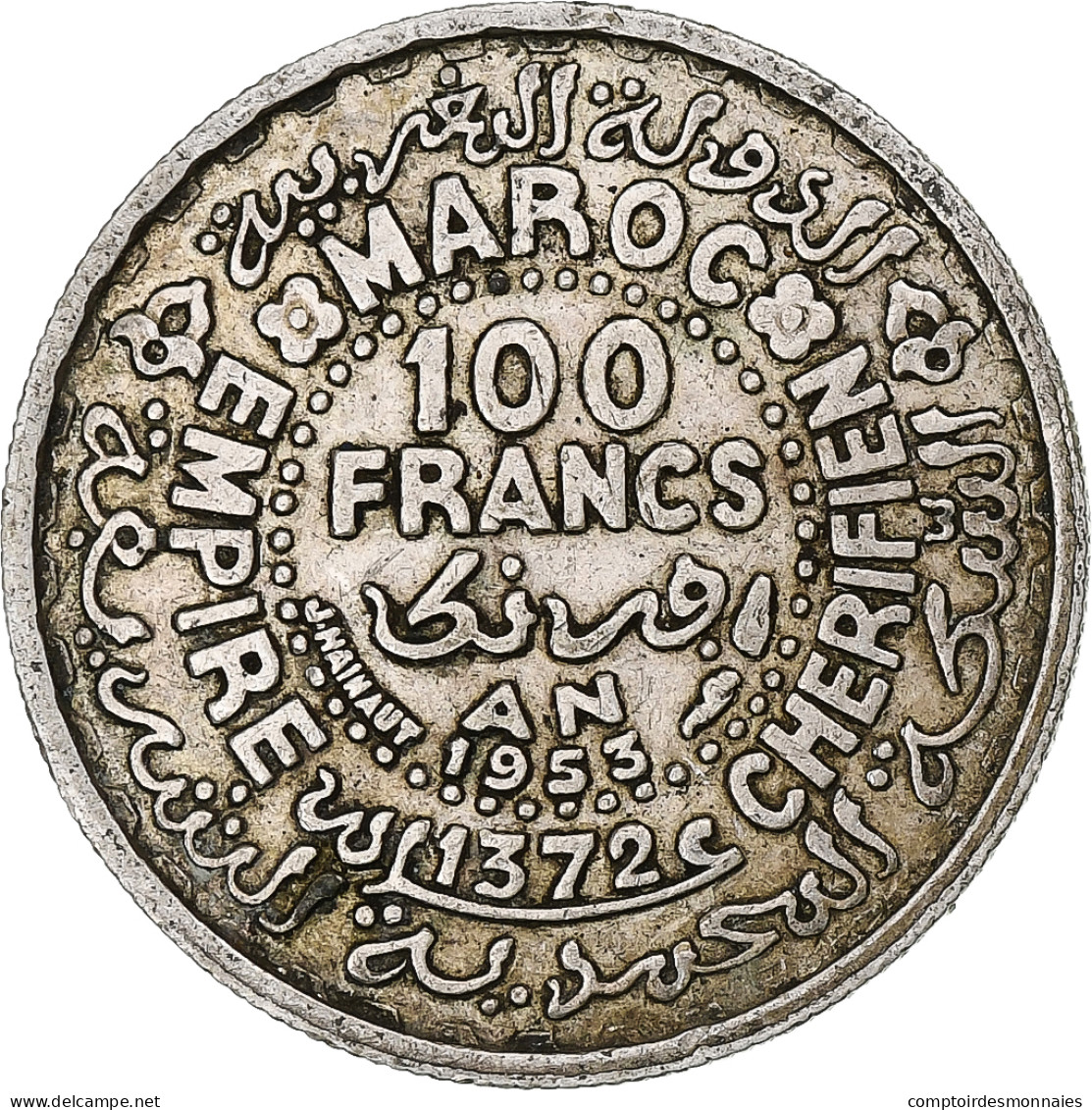 France, Empire Chérifien - Maroc, Mohammed V, 100 Francs, AH 1372/1953, Paris - Andere & Zonder Classificatie