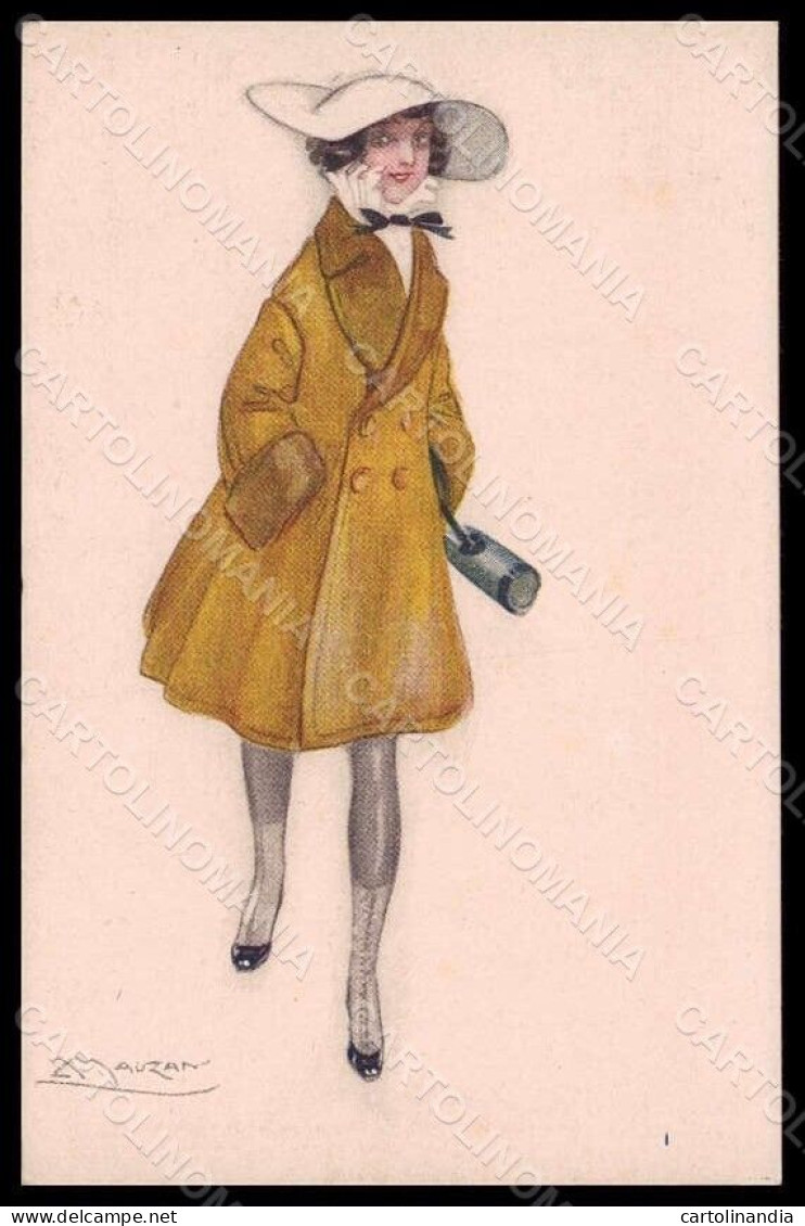 Artist Signed Mauzan Fashion Glamour Lady Art Deco Serie 8-1 Pc VK7561 - Altri & Non Classificati