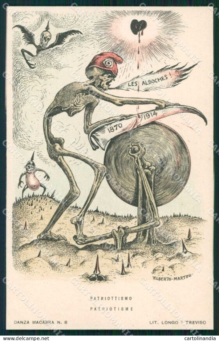 WW1 Propaganda A Martini Skeleton La Danza Macabra Serie I N. 8 Cp XF8789 - Autres & Non Classés