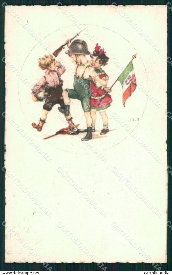 WW1 WWI Propaganda Fanteria Tricolore Children Cartolina Postcard XF8754 - Autres & Non Classés