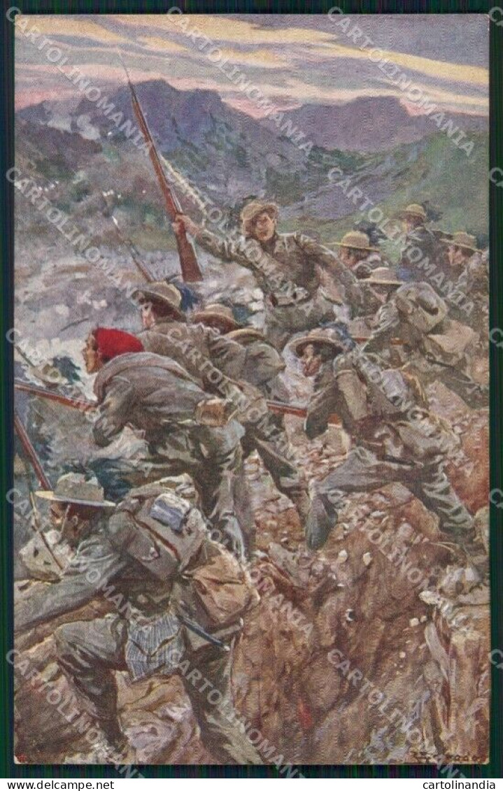 Militari Propaganda WW1 Bersaglieri Salvadori Cartolina XF8449 - Otros & Sin Clasificación