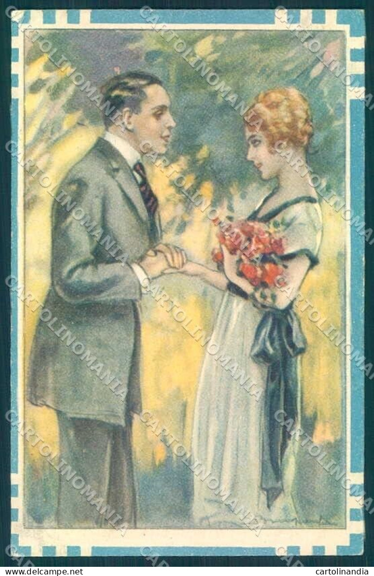 Artist Signed Bompard Glamour Lady Romantic Couple Serie 503-3 Postcard VK8928 - Altri & Non Classificati