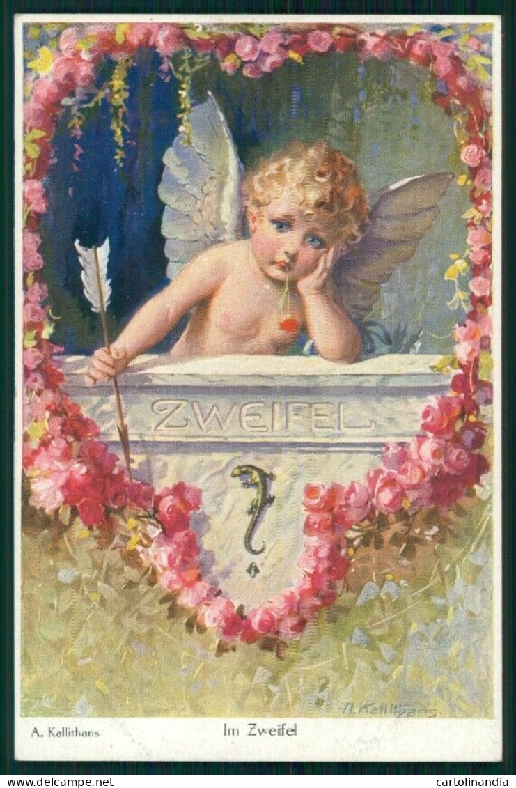 Artist Signed A. Kallithans Cupid Angel Im Zweifel Serie 972 Postcard TC2966 - Sonstige & Ohne Zuordnung