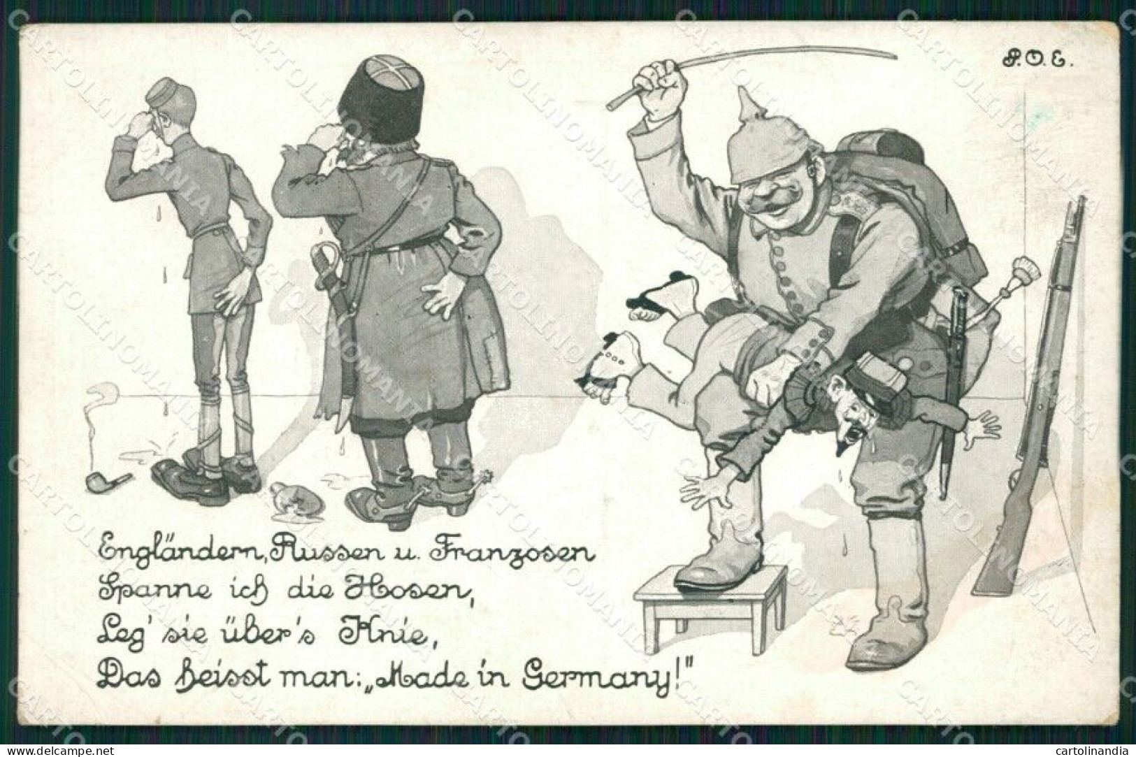 WWI WW1 German Propaganda Patriotic War Humor Anti Russian Postcard XF3490 - Autres & Non Classés