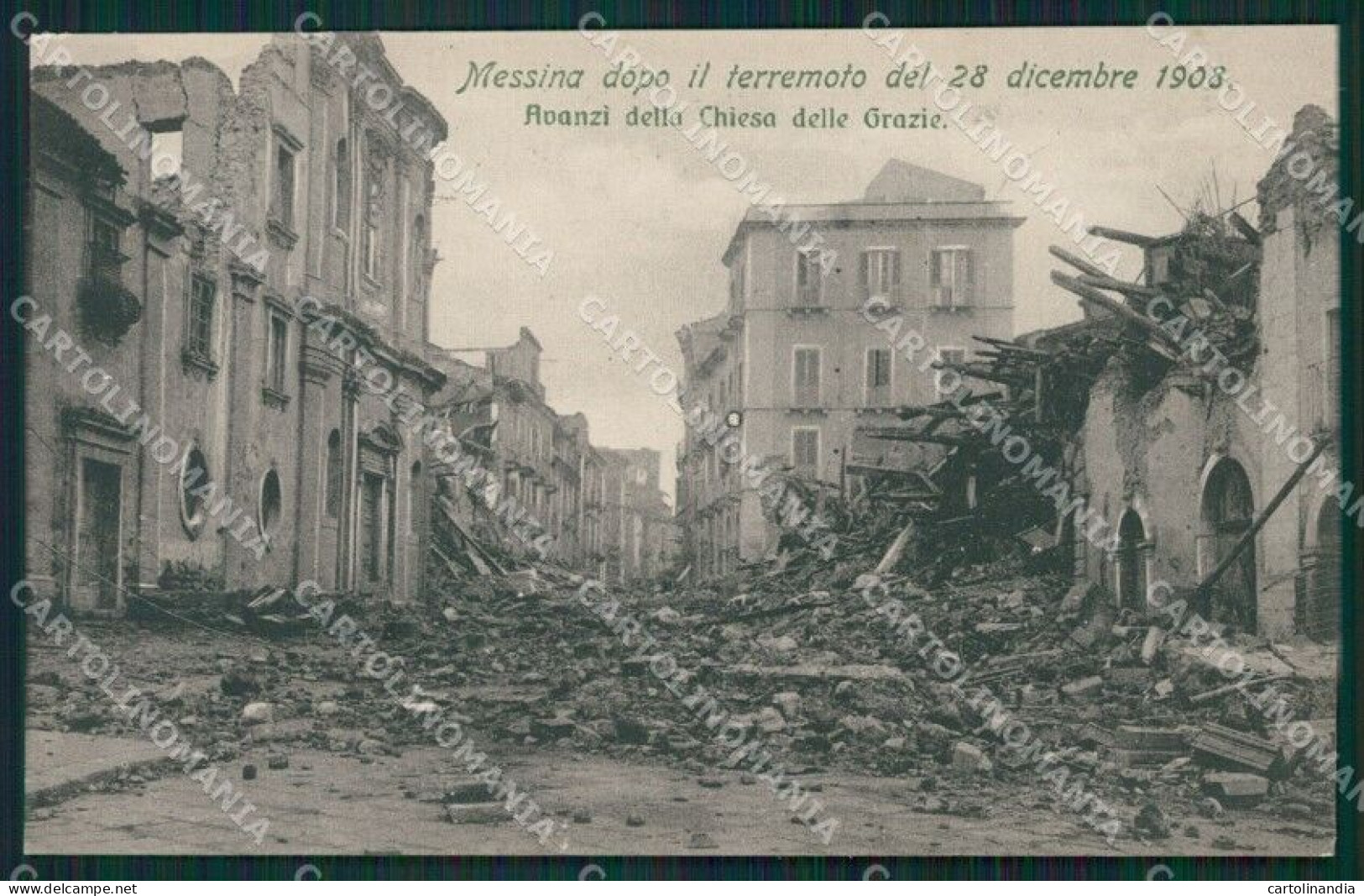 Messina Città Terremoto 1908 PIEGA Cartolina XB1971 - Messina