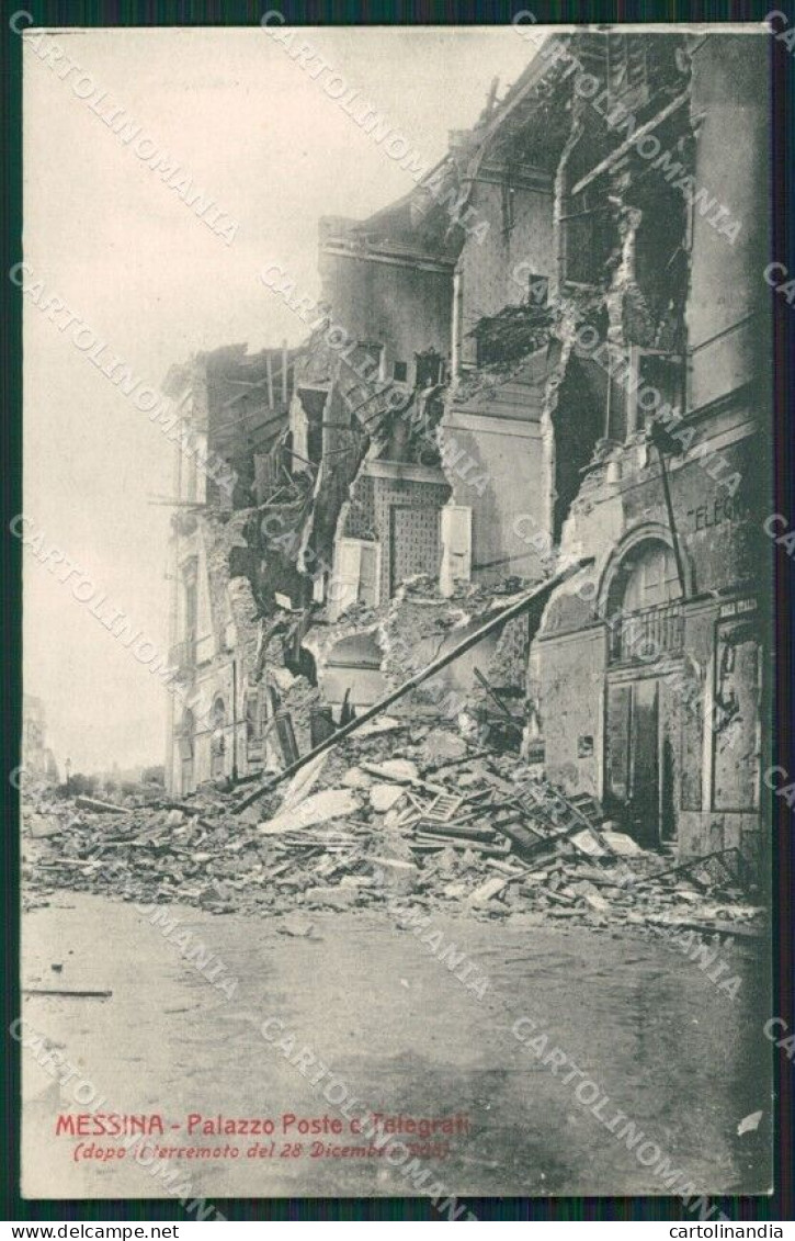 Messina Città Terremoto 1908 Poste Cartolina XB1949 - Messina