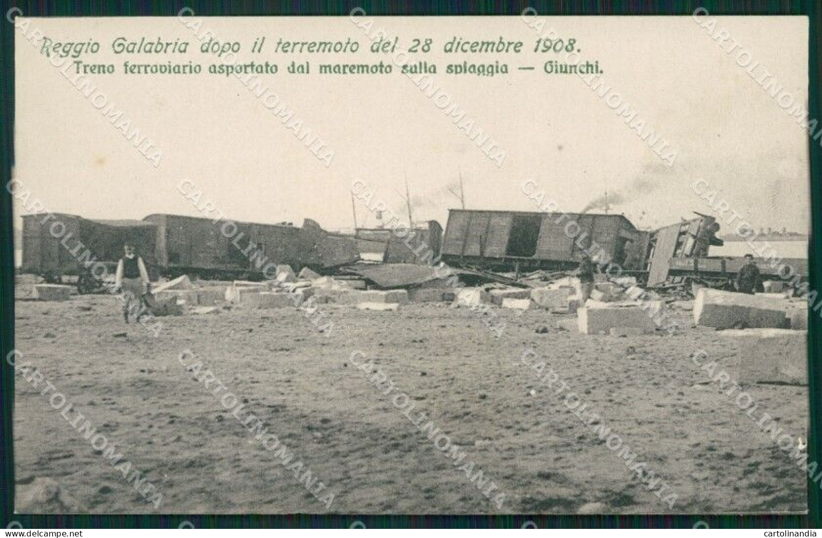 Reggio Calabria Città Terremoto 1908 Treno Cartolina XB1944 - Reggio Calabria