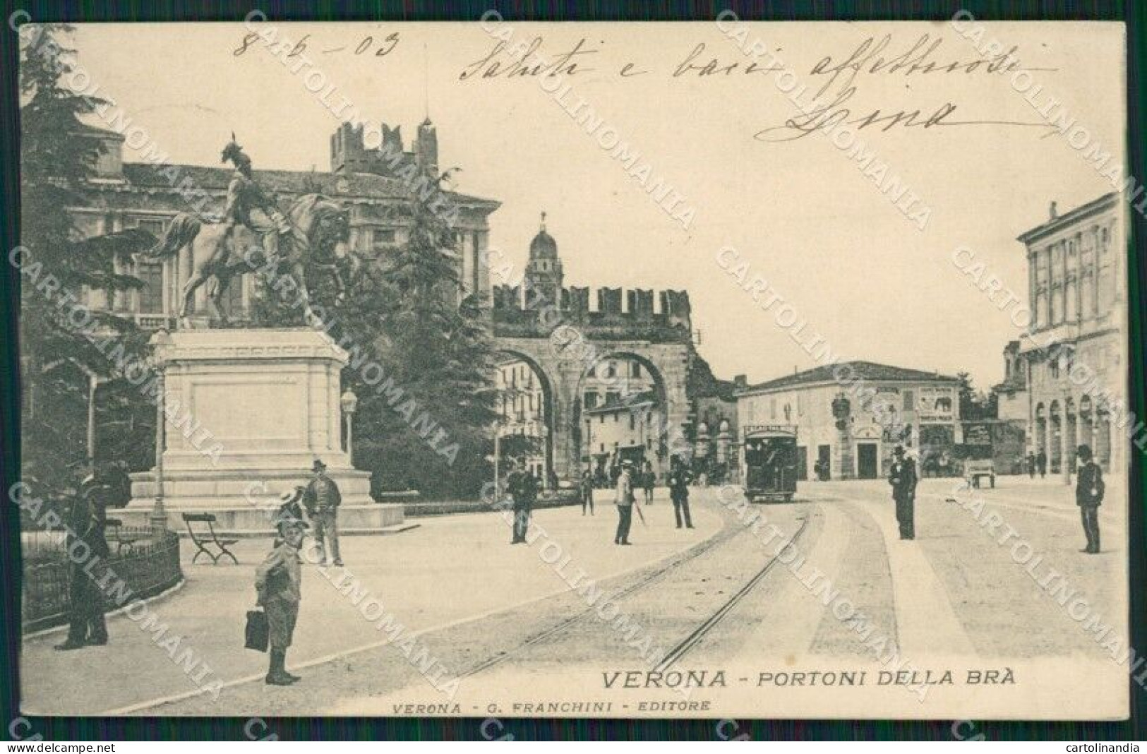 Verona Città Tram SCOLLATA Cartolina ZKM8892 - Verona