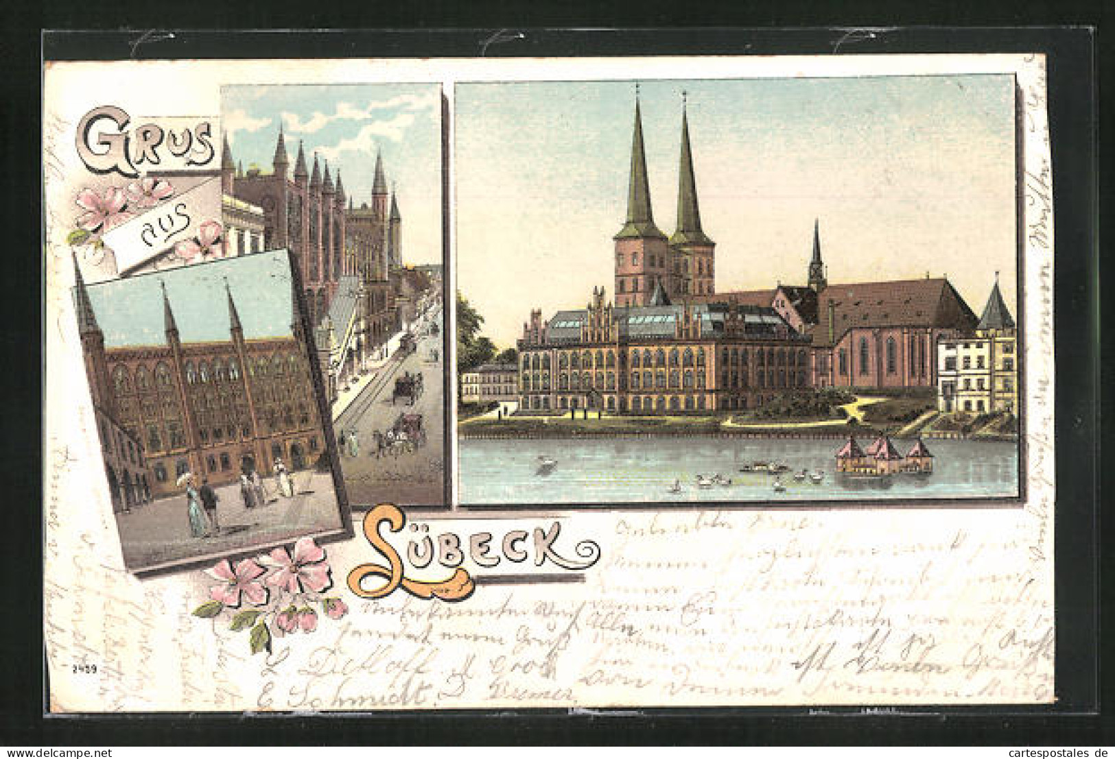 Lithographie Lübeck, Dom, Aussen- Und Innenansichten  - Luebeck