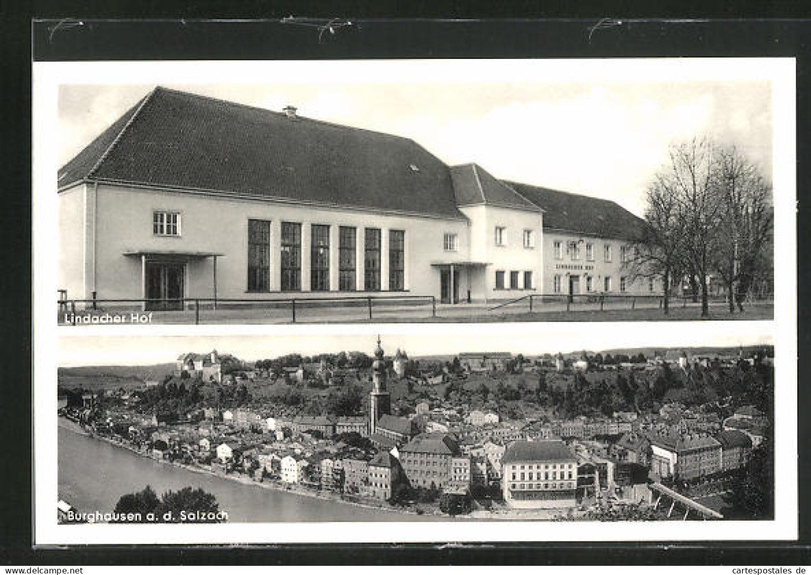 AK Burghausen A. D. Salzach, Hotel Lindacher Hof, Panorama  - Hof