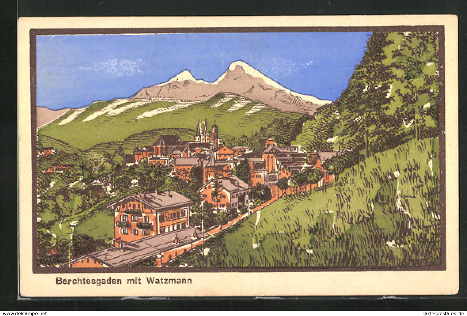 AK Berchtesgaden, Totale Mit Blick Auf Den Watzmann  - Berchtesgaden