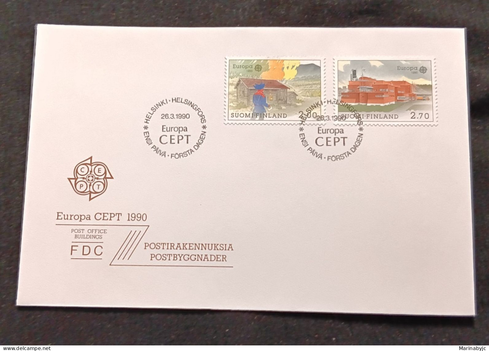 D)1990, FINLAND, FIRST DAY COVER, ISSUE, EUROPE, POST OFFICES, NUVVUS, TURKU, FDC - Sonstige & Ohne Zuordnung