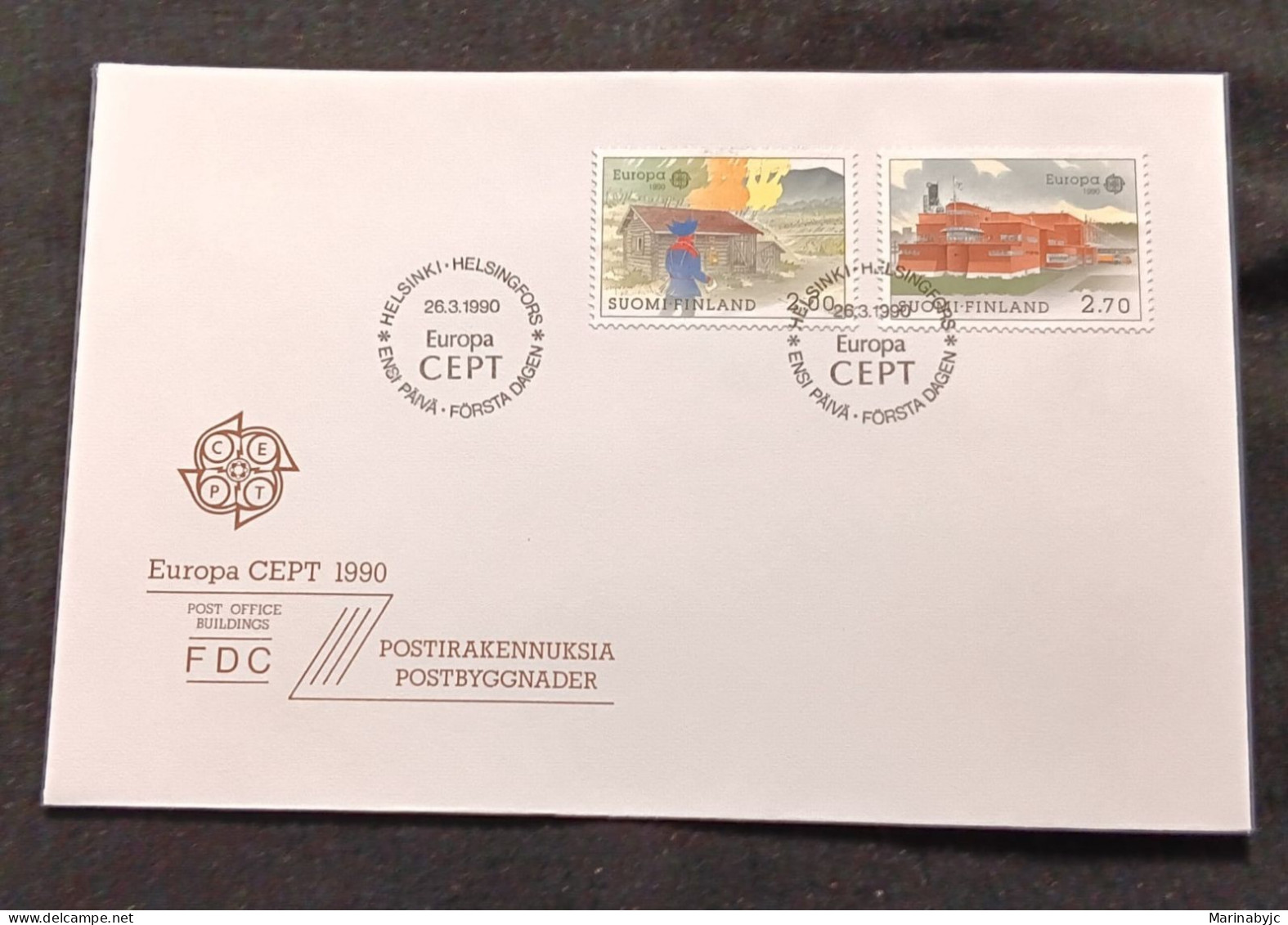 D)1990, FINLAND, FIRST DAY COVER, ISSUE, EUROPE, POST OFFICES, NUVVUS, TURKU, FDC - Altri & Non Classificati