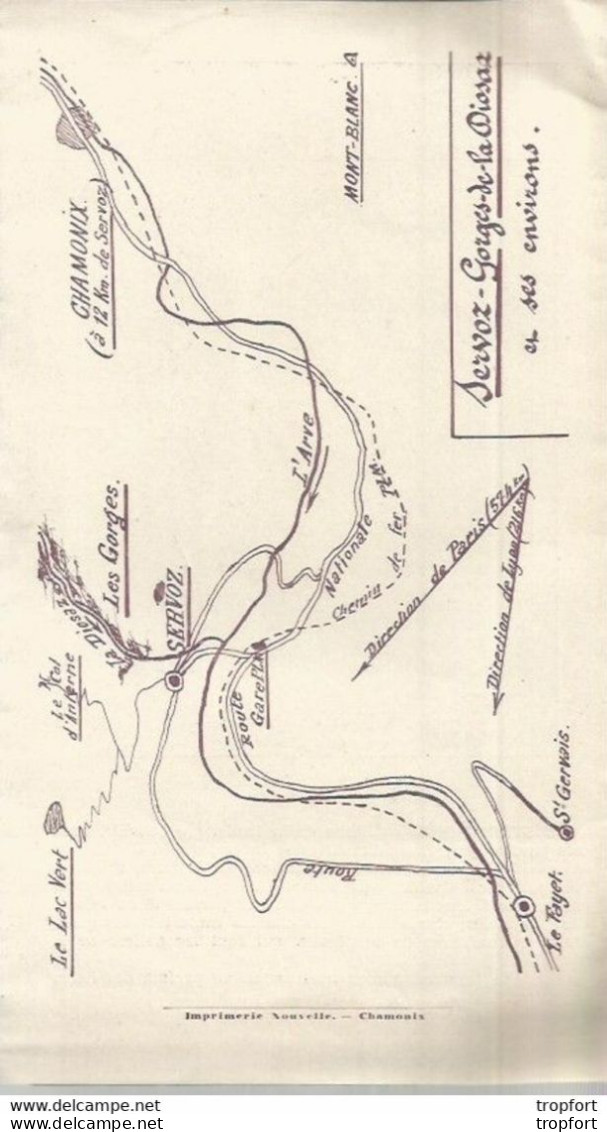 PY / Dépliant Publicitaire PUB Touristique SERVOZ Georges De La Diosaz SYNDICAT D'INITIATIVE Haute-savoie - Geschiedenis