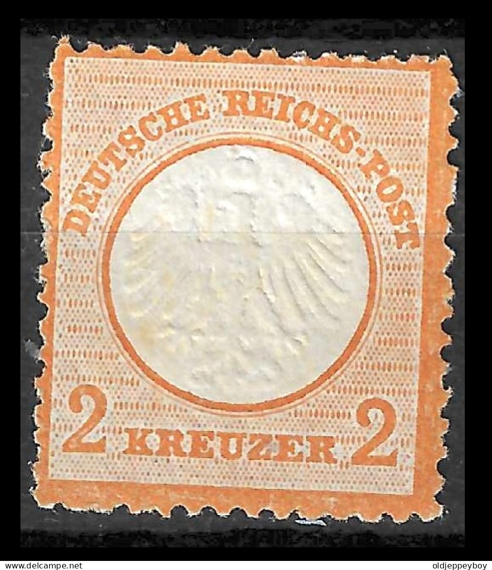 GERMANY GERMAN EMPIRE 1872 Mi # 8 Eagle Small Shield 2kr Orange MVLH VERY LIGHTLY HINGED FULL ORIGINAL GUM RARE CAT 800€ - Ongebruikt