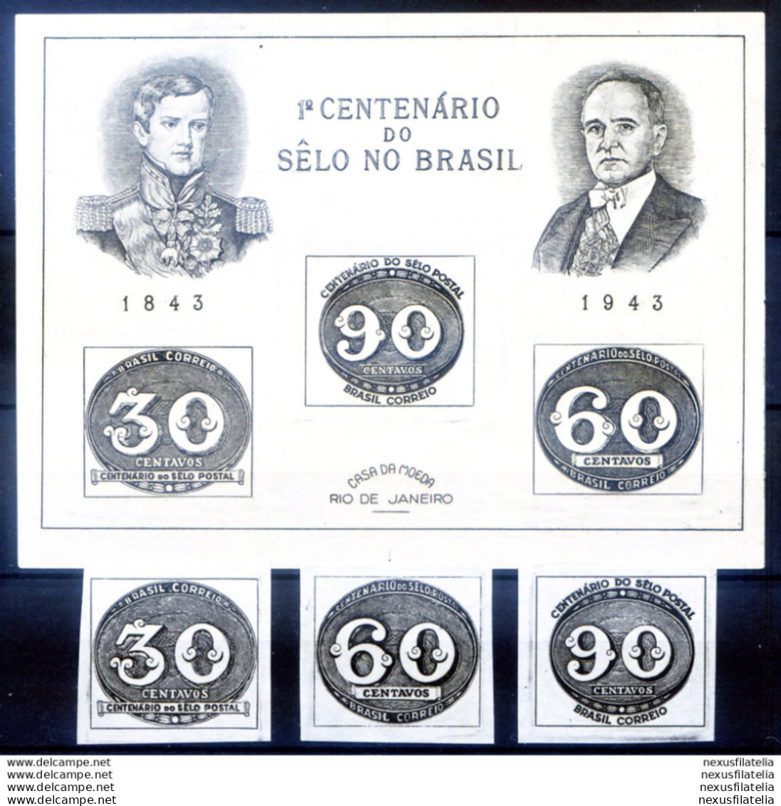 Centenario Del Francobollo Brasiliano 1943. - Sonstige & Ohne Zuordnung