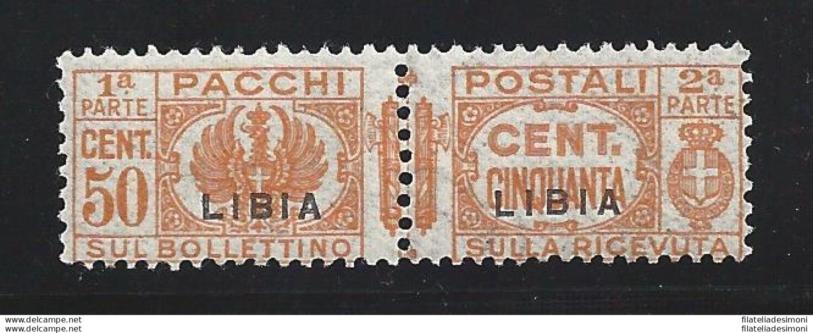 1931 LIBIA, Pacchi Postali , N° 25 , 50c. Arancio , MNH** , Firma E.Diena - Libya