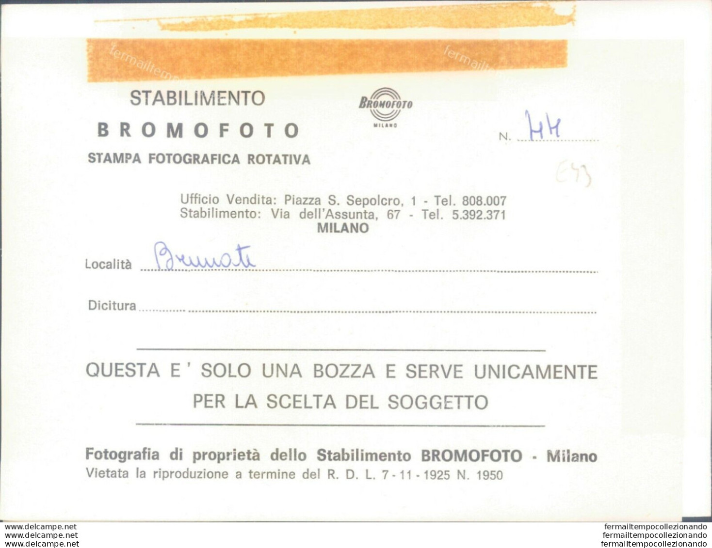 E43 - Bozza Fotografica Provincia Di Como -brunate - Como