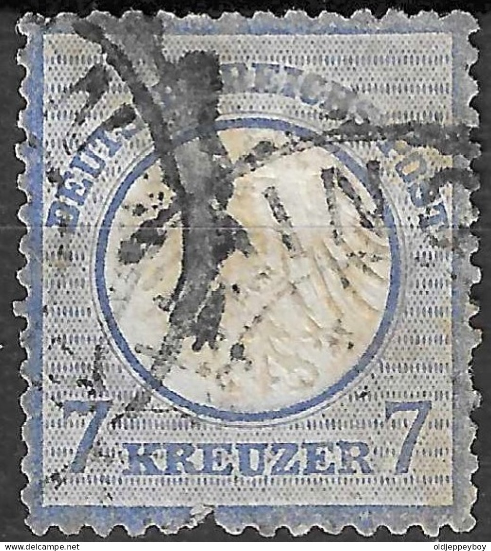 GERMANY GERMAN EMPIRE 1872  Mi # 10 , Eagle "small Shield" 7kr Ultra CAT VALUE 120€ - Used Stamps