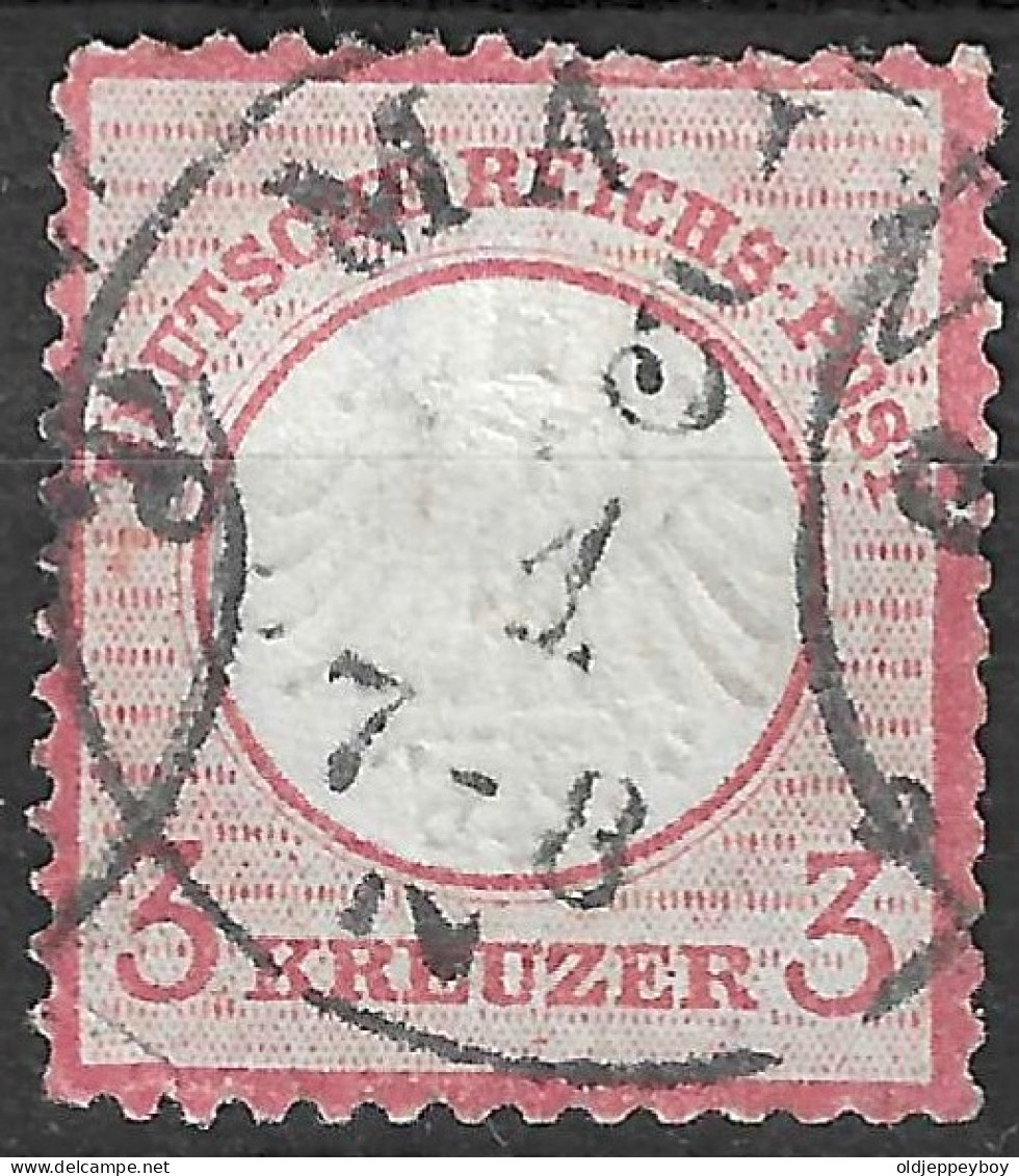 GERMANY GERMAN EMPIRE 1872  Mi # 9 , Eagle "small Shield" 3kr Rose  NICE CANCEL - Oblitérés