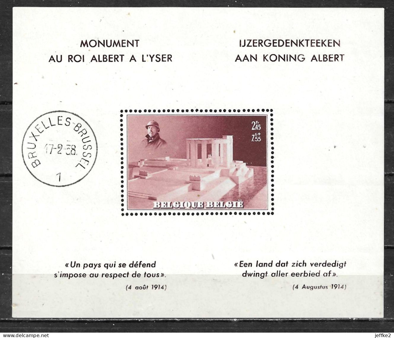 BL8**  Monument Albert Ier - Bonne Valeur - MNH** - LOOK!!!! - 1924-1960