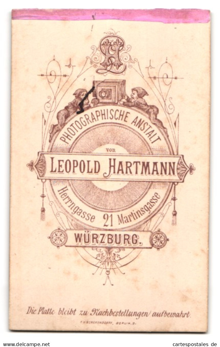Fotografie Leopold Hartmann, Würzburg, Herrngasse 21, Hübsche Frau Mit Geflochtener Hochsteckfrisur  - Anonyme Personen