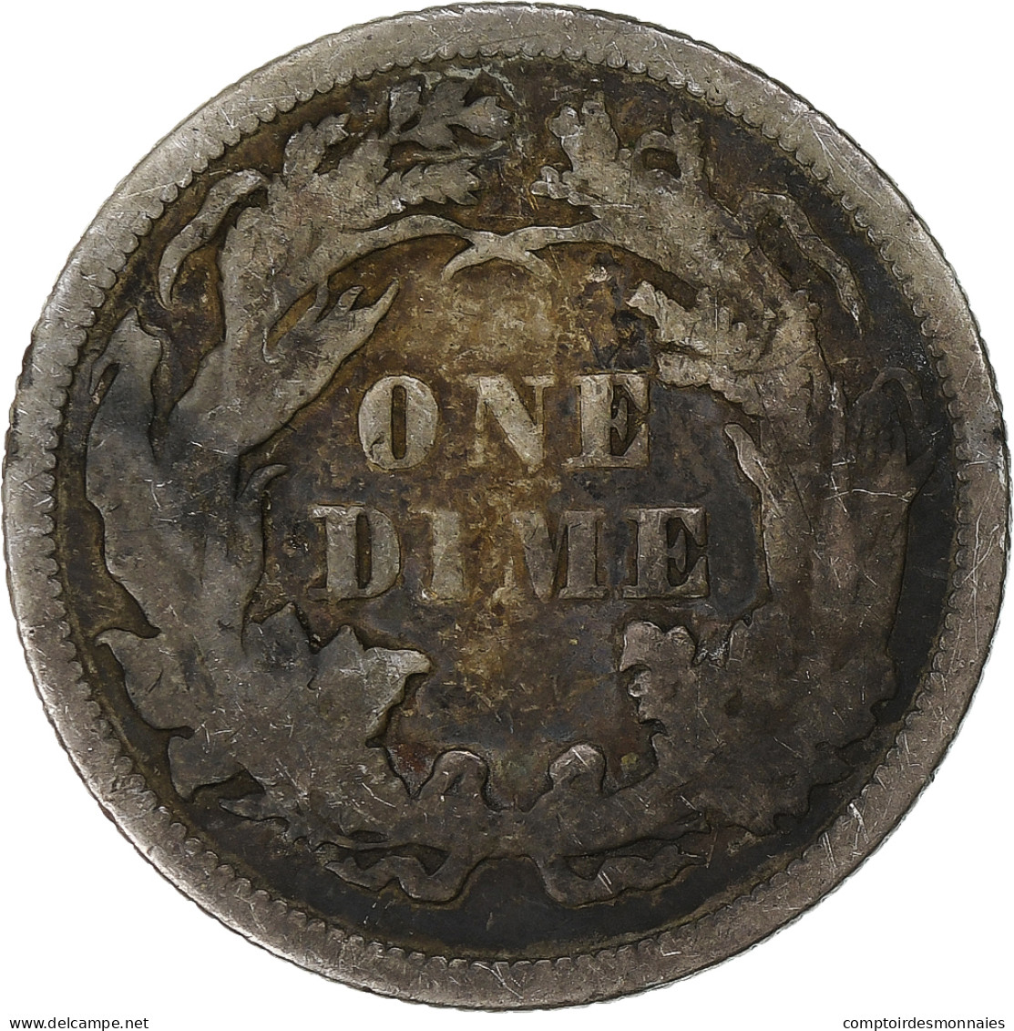 États-Unis, Dime, Seated Liberty, 1873, Philadelphie, Argent, TB - 1837-1891: Seated Liberty