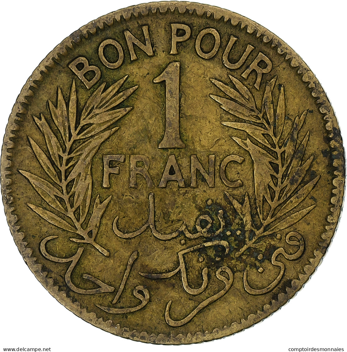 France, Tunisie, Muhammad VI, Franc, 1926, Paris, Bronze-Aluminium, TB+, KM:247 - Otros & Sin Clasificación