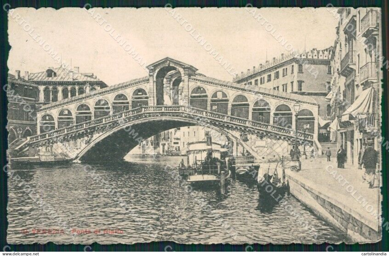 Venezia Città Ponte Rialto PIEGHINE Cartolina XB1917 - Venezia (Venedig)