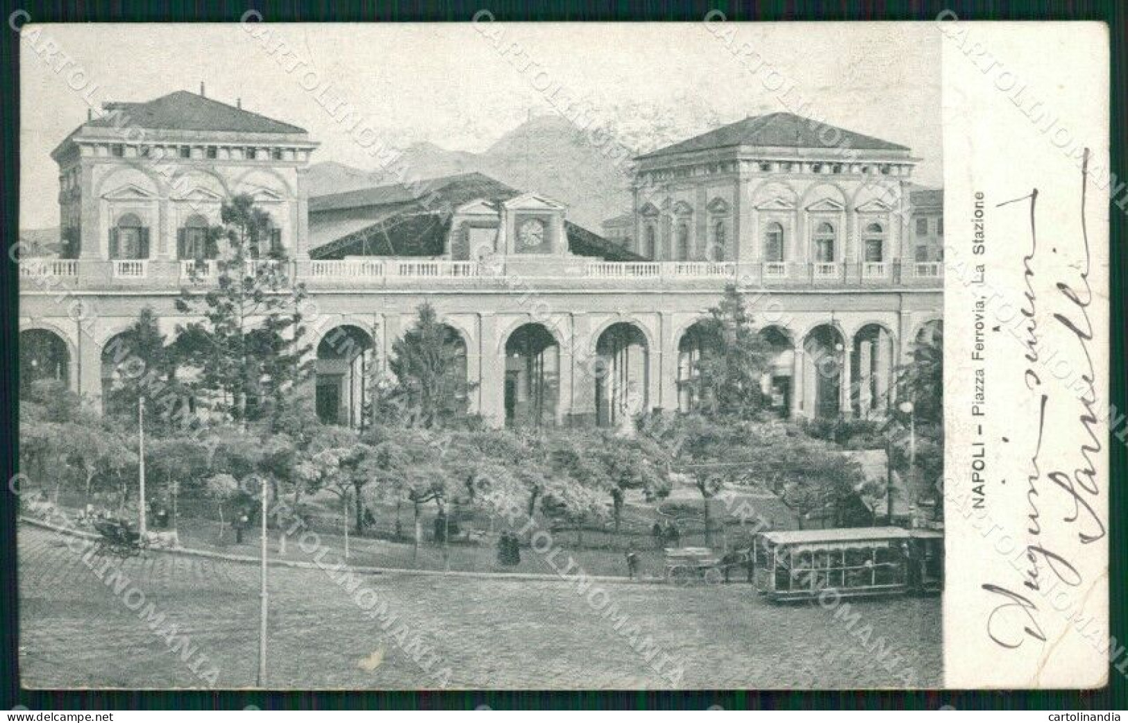 Napoli Città Stazione Tram STRAPPINO PIEGA Cartolina XB1774 - Napoli (Naples)