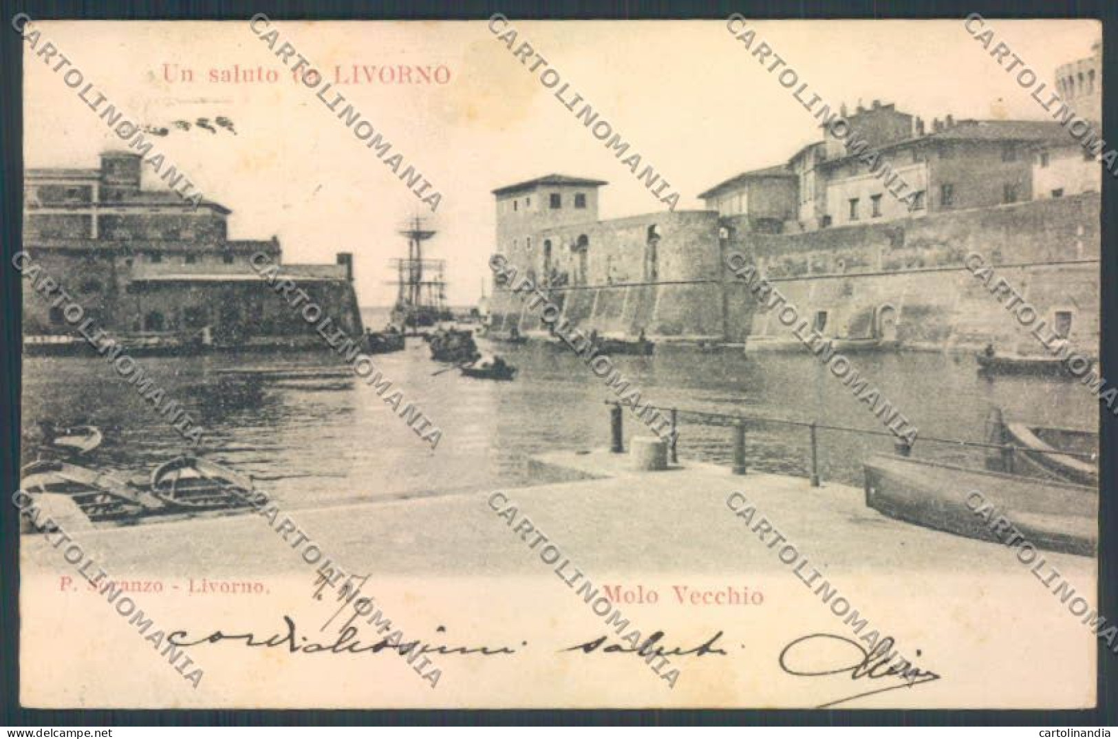 Livorno Città Molo Vecchio Cartolina ZG1565 - Livorno