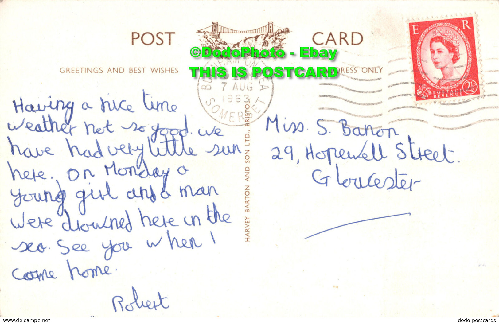 R411616 59884. Lighthouse From Golf Course. Burnham On Sea. Harvey Barton. 1963 - Monde