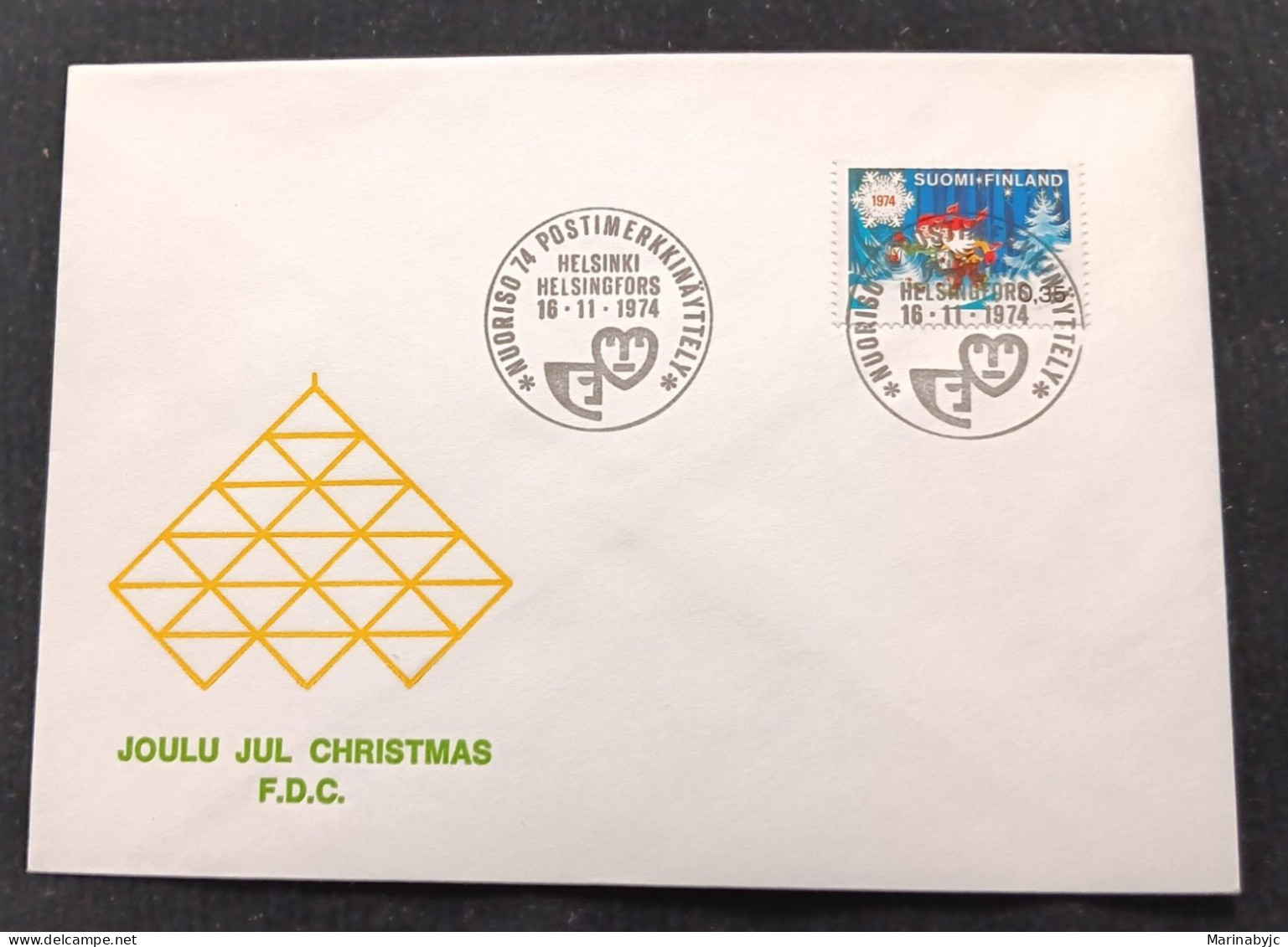 D)1974, FINLAND, FIRST DAY COVER, ISSUE, CHRISTMAS IN FINLAND, FDC - Altri & Non Classificati