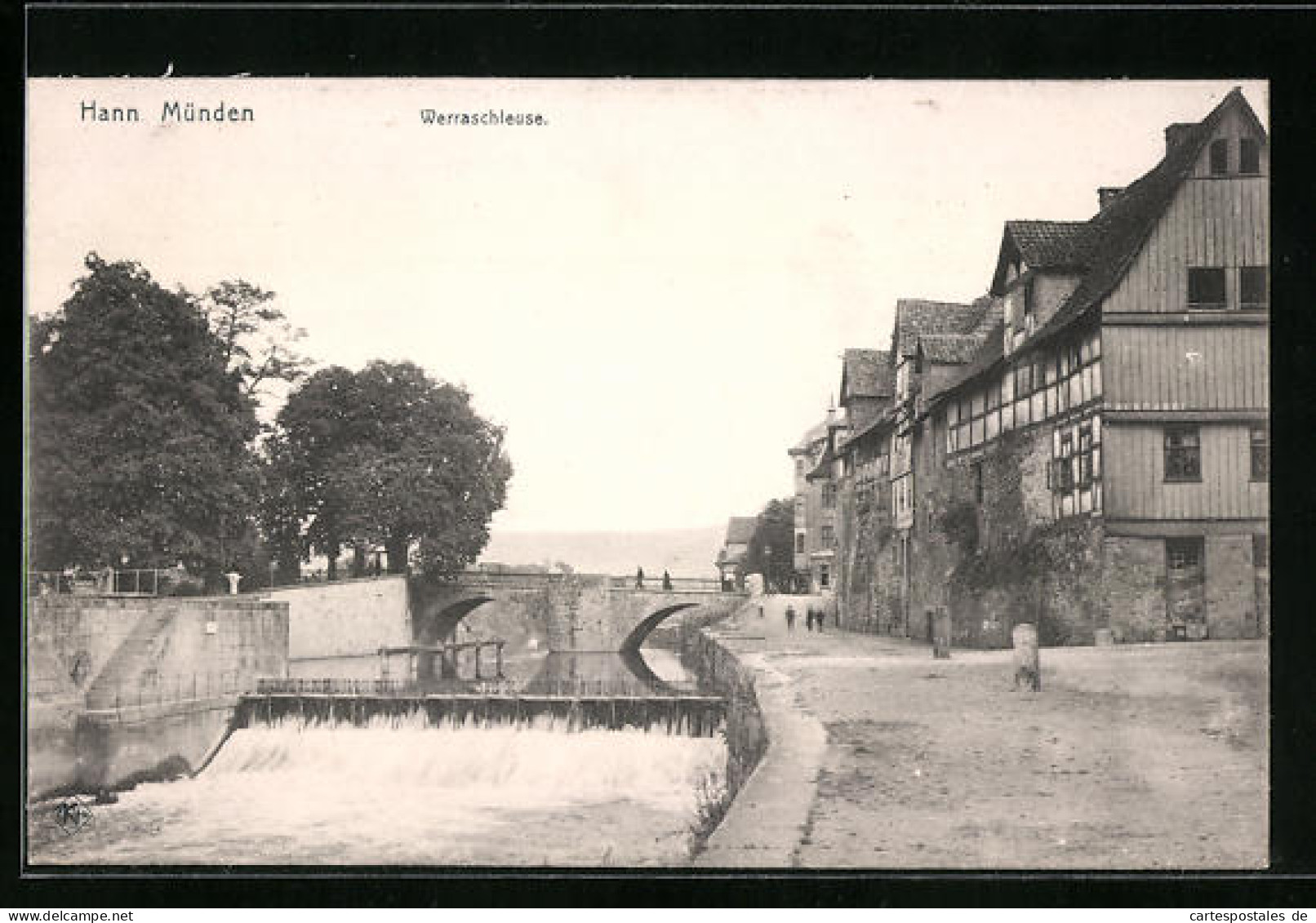 AK Hann. Münden, Blick Auf Werraschleuse  - Hannoversch Münden