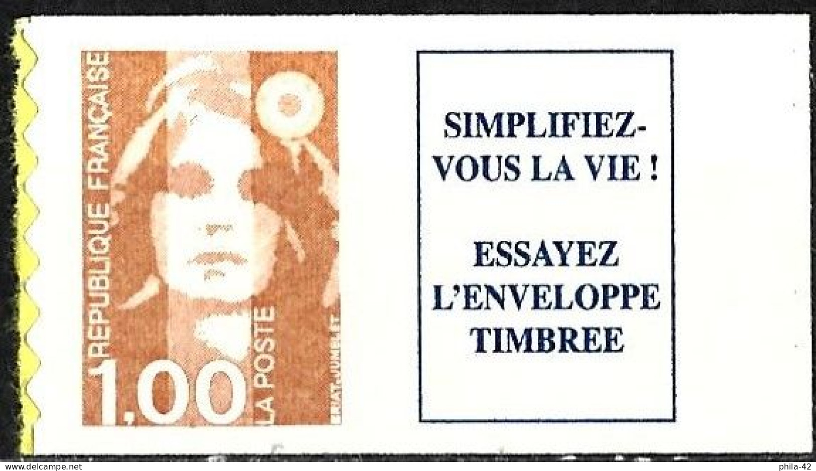 France 1996 - Mi Xxx - YT Ad 8a Or 3009a ( Marianne Of Briat ) MNH** + Label - Nuevos