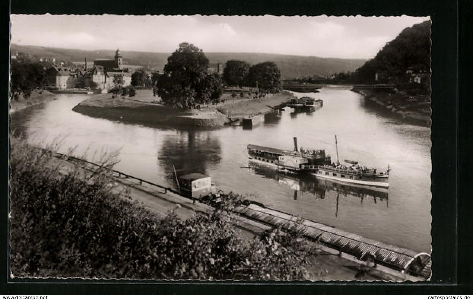 AK Hann. Münden, Dampfer Am Zusammenfluss Der Werra Und Fulda  - Hannoversch Muenden