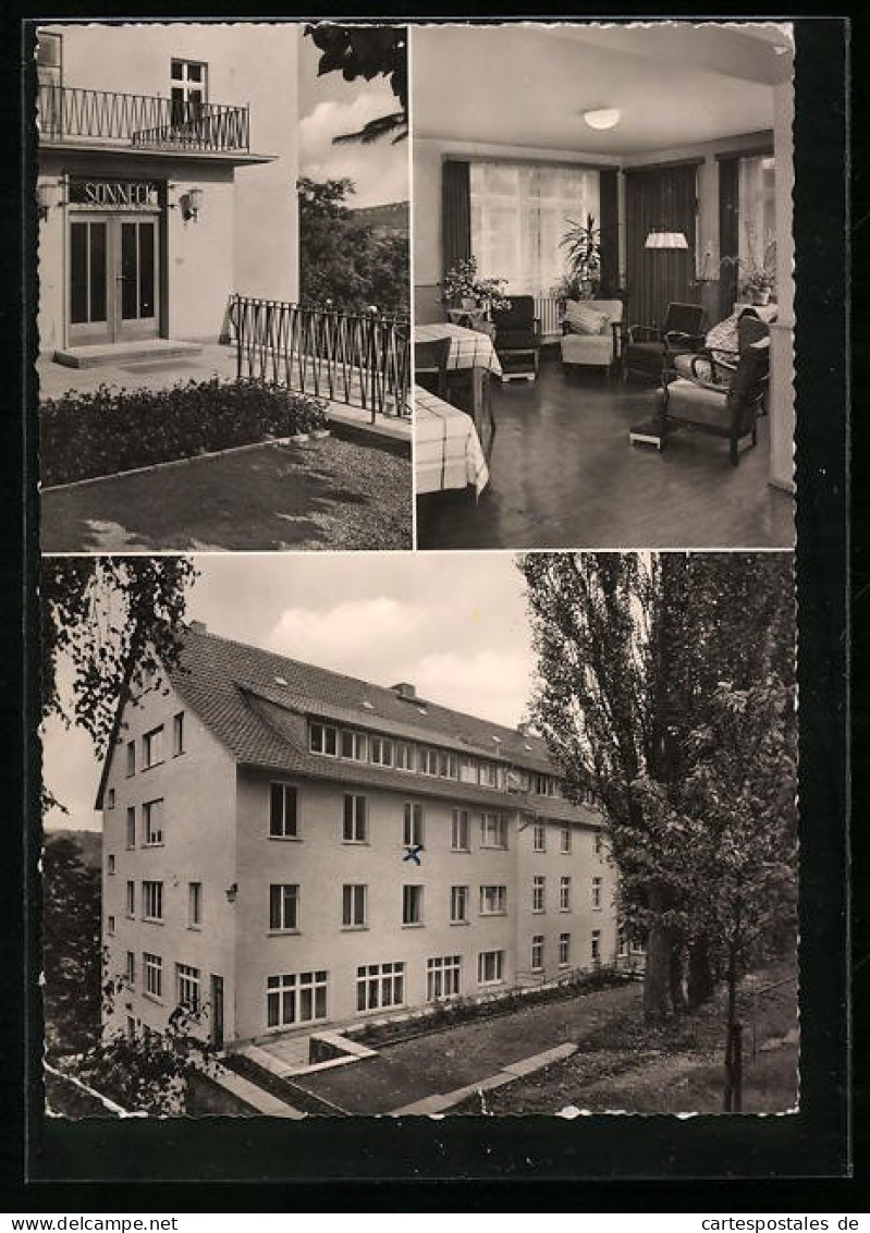 AK Marburg, Hotel Haus Sonneck Mit Innenansicht  - Marburg