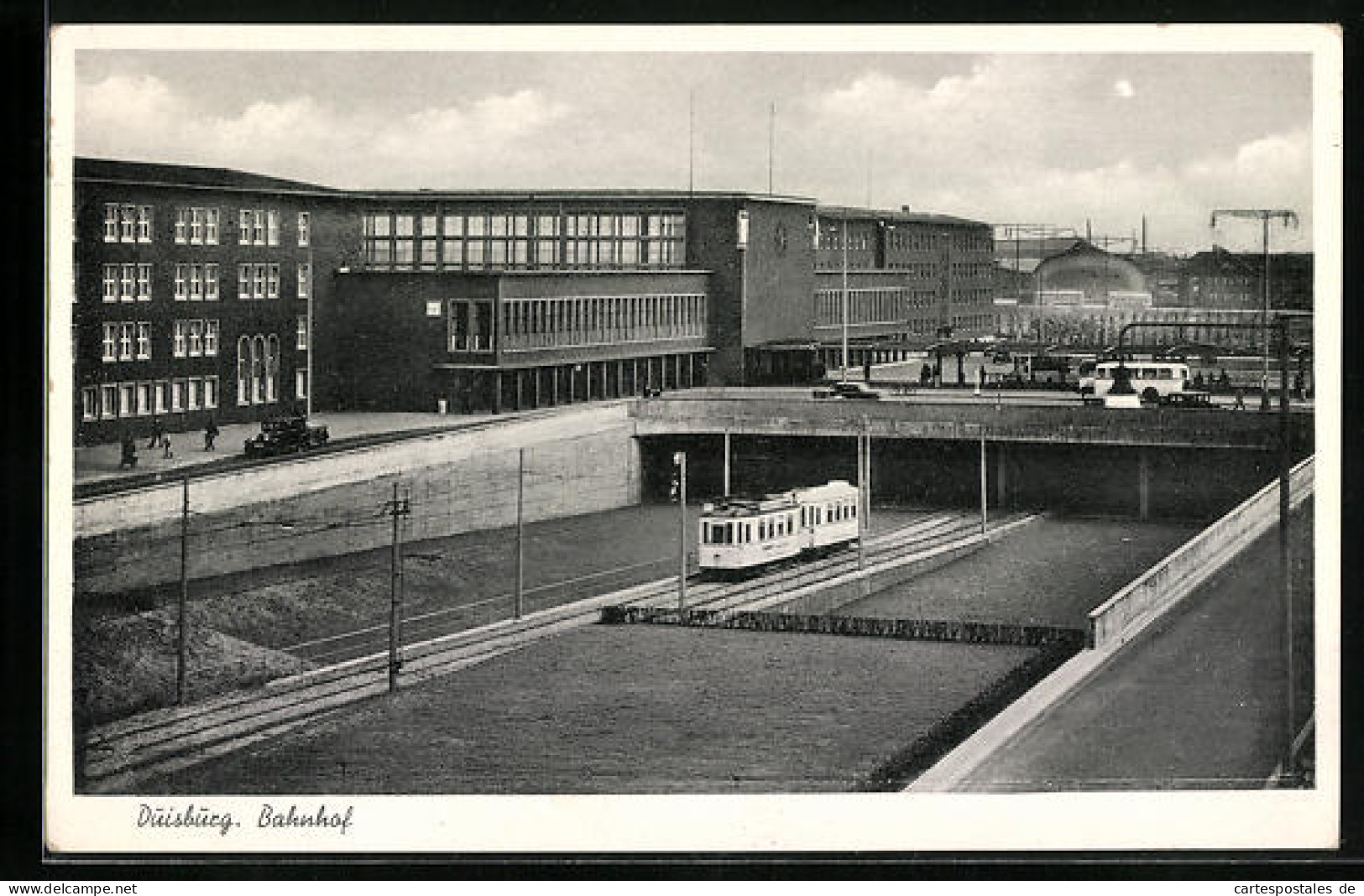 AK Duisburg, Bahnhof, Strassenbahn  - Duisburg