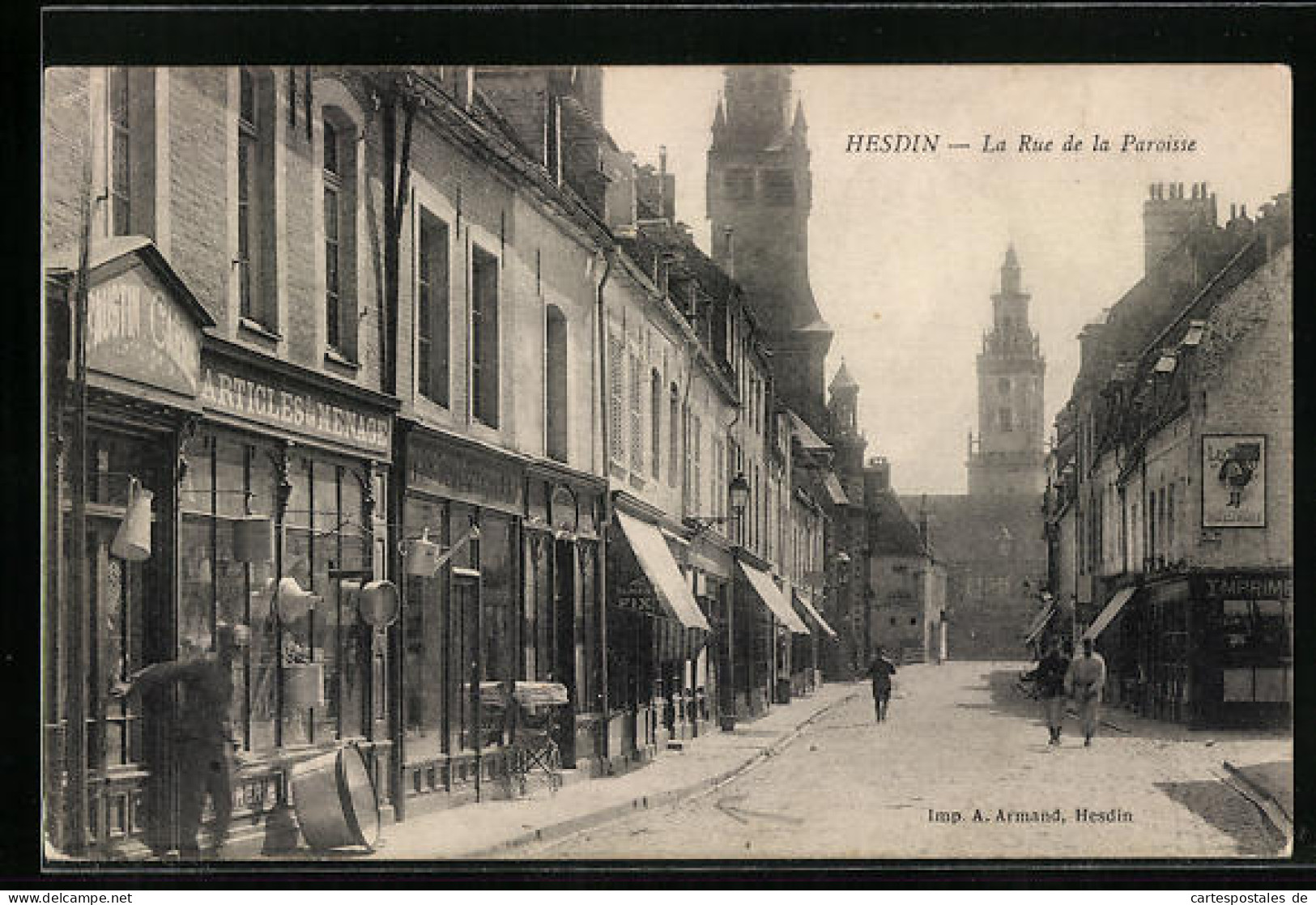 CPA Hesdin, La Rue De La Paroisse  - Hesdin