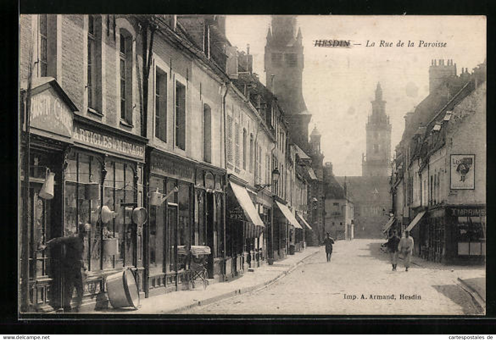 CPA Hesdin, La Rue De La Paroisse  - Hesdin