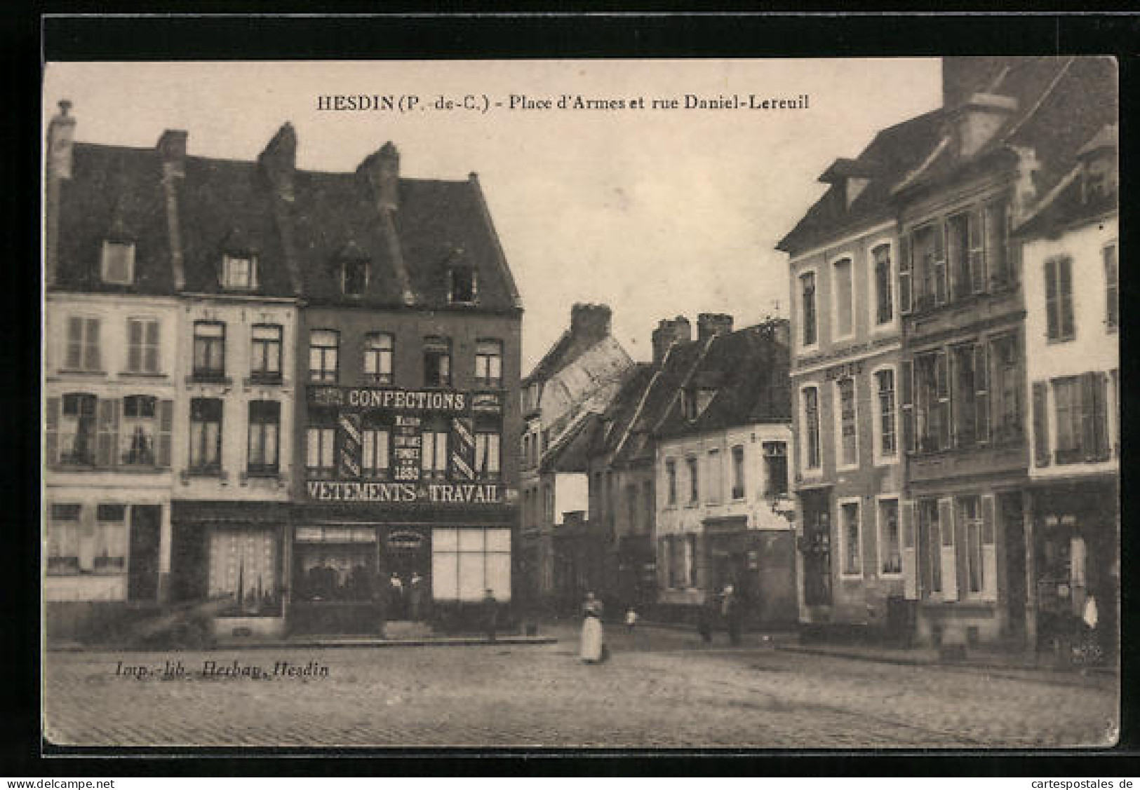 CPA Hesdin, Place D`Armes Et Rue Daniel-Lereuil  - Hesdin