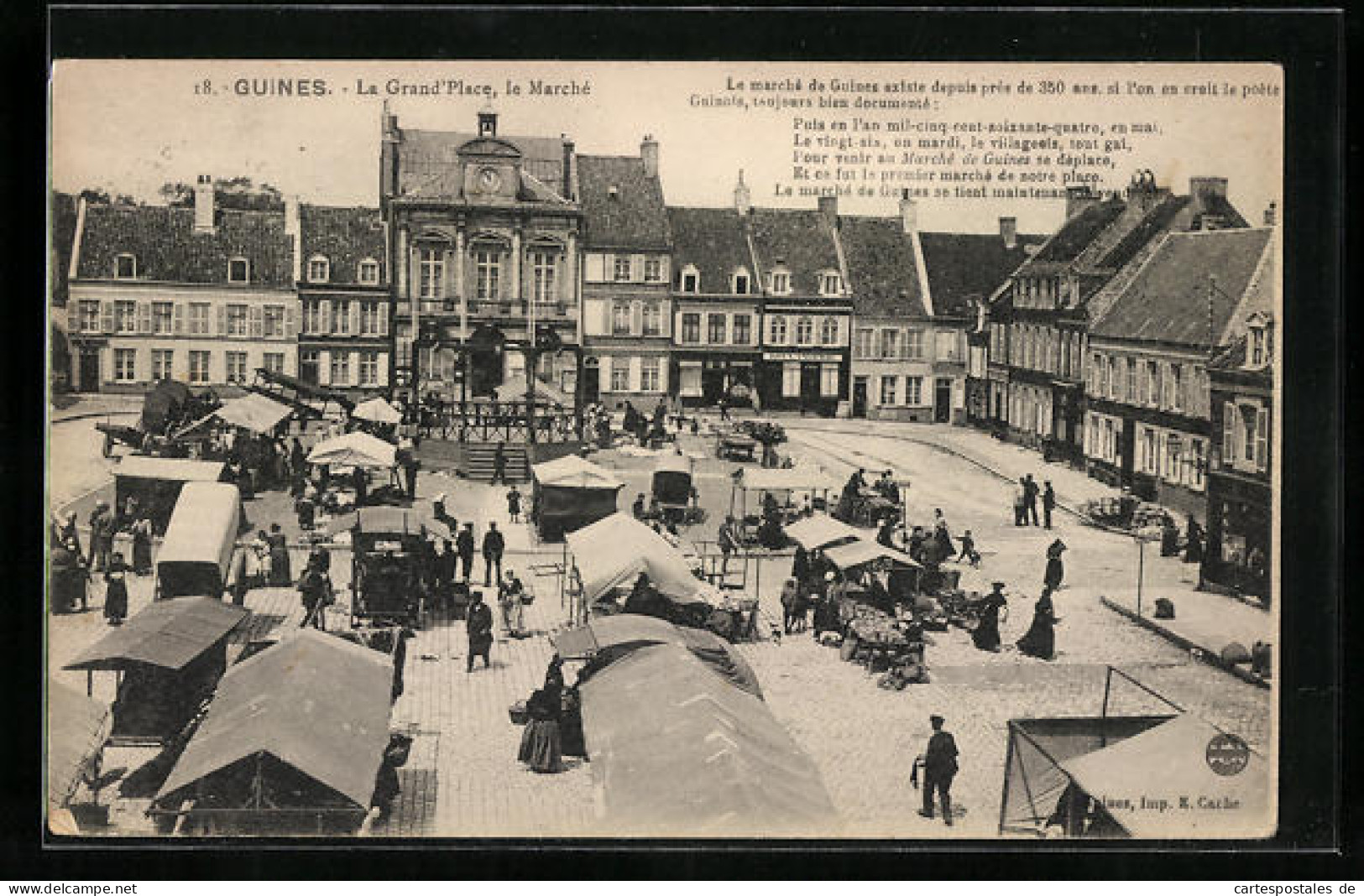 CPA Guines, La Grand`Place, Le Marché  - Guines