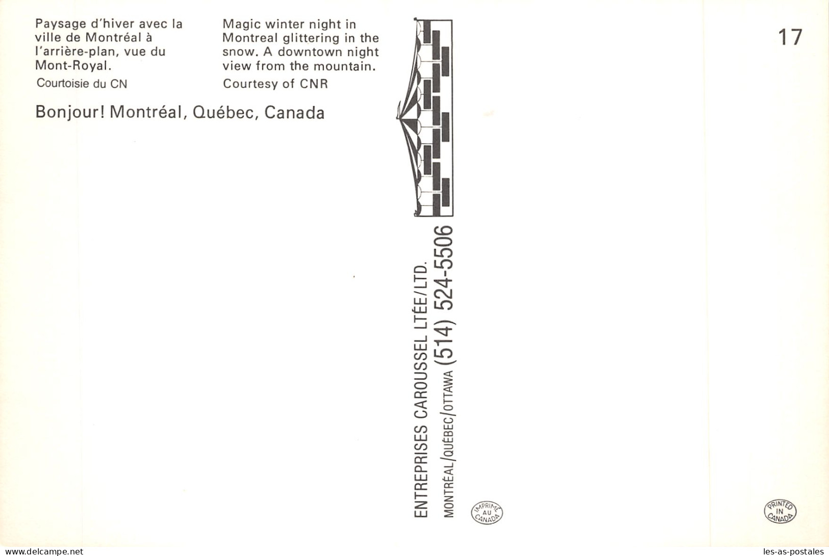 CANADA QUEBEC MONTREAL - Cartoline Moderne