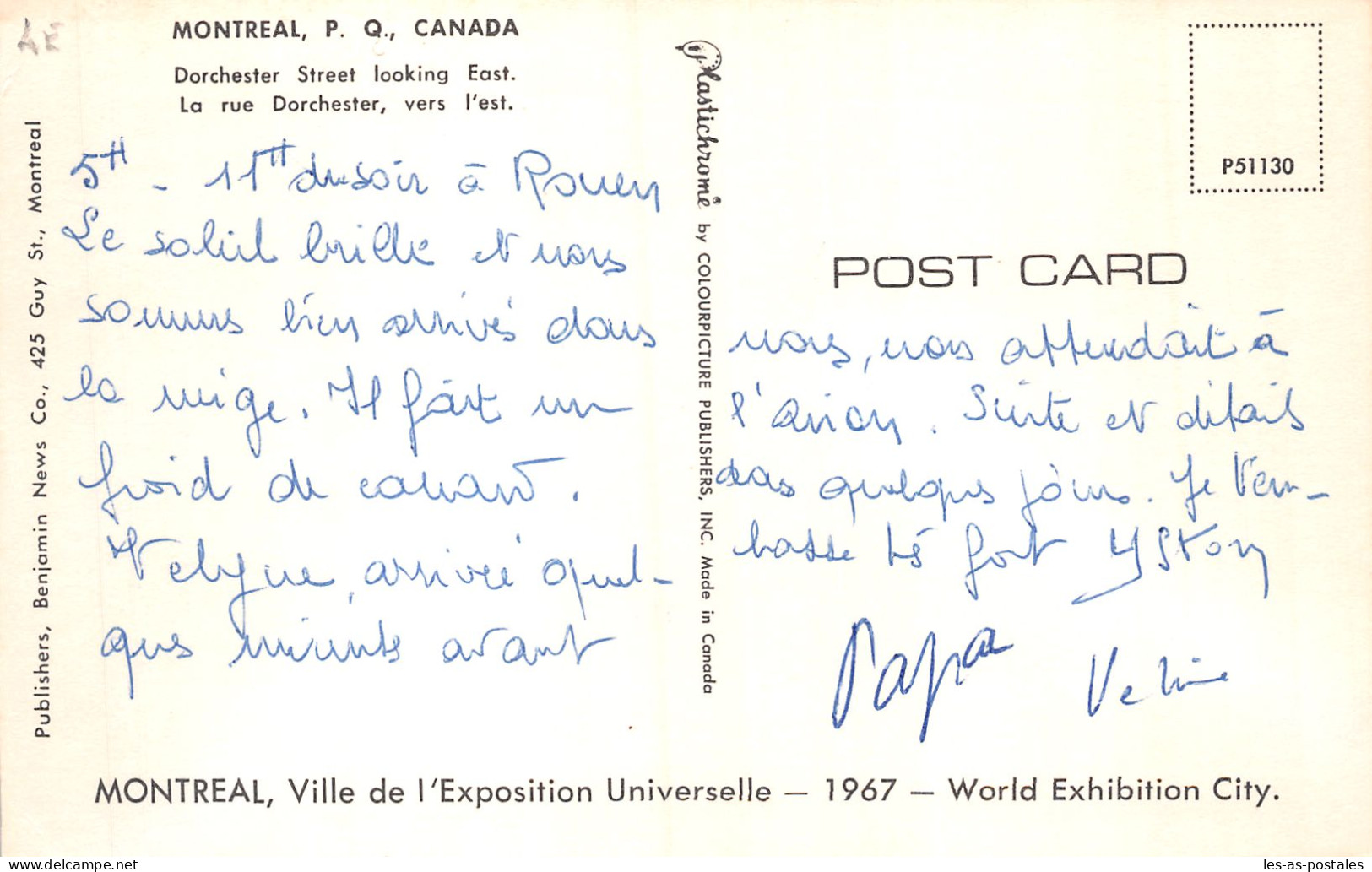 CANADA MONTREAL RUE DORCHESTER - Cartoline Moderne