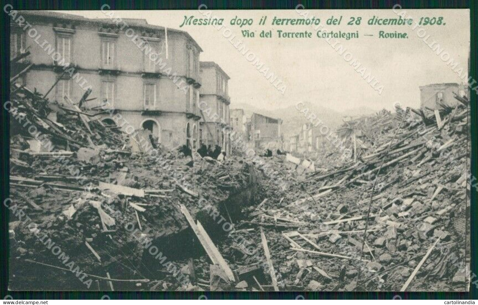 Messina Città Terremoto 1908 PIEGA Cartolina XB1965 - Messina