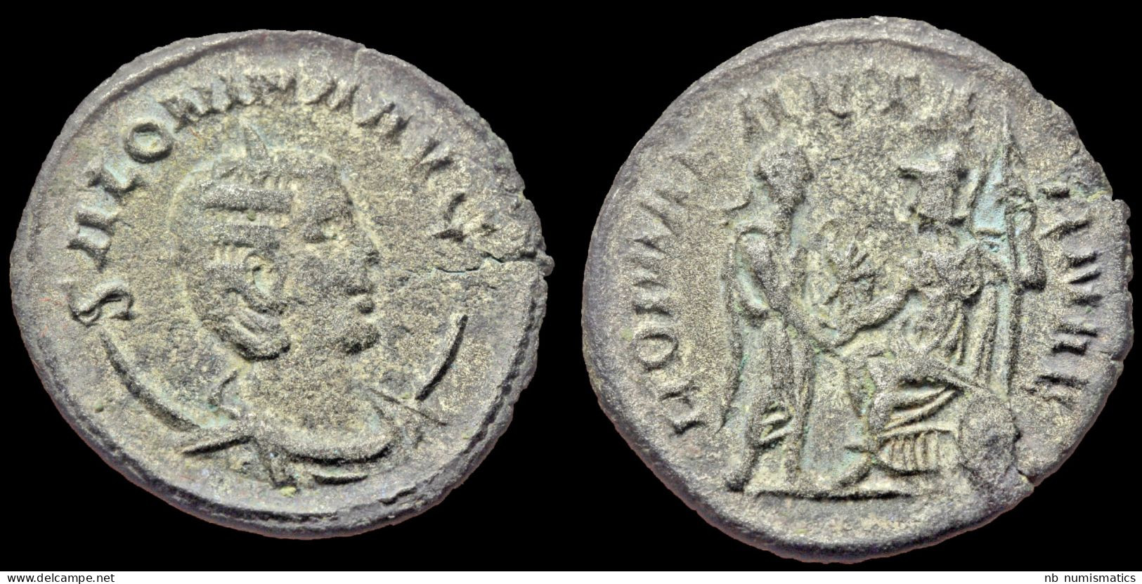 Salonina AE Antoninianus Gallienus Receiving Victory From Roma - The Military Crisis (235 AD To 284 AD)